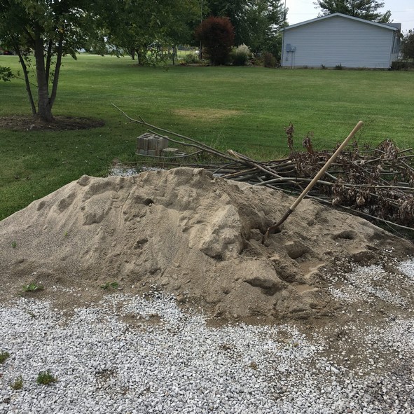 regular sand for draining and improving the clay soil structure